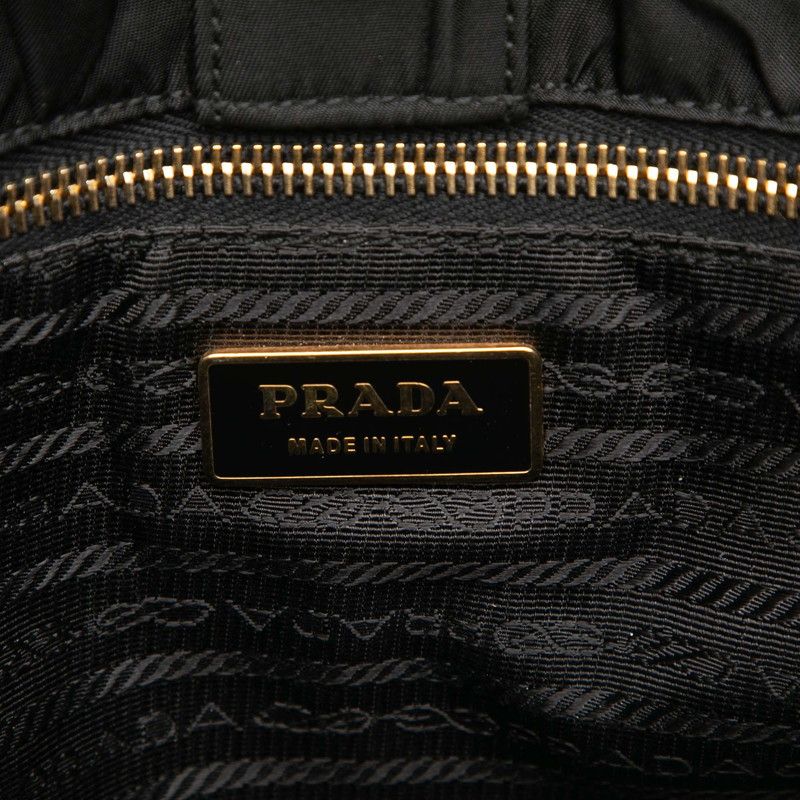 Prada Quilted Tote Bag Black Gold Nylon — view 5