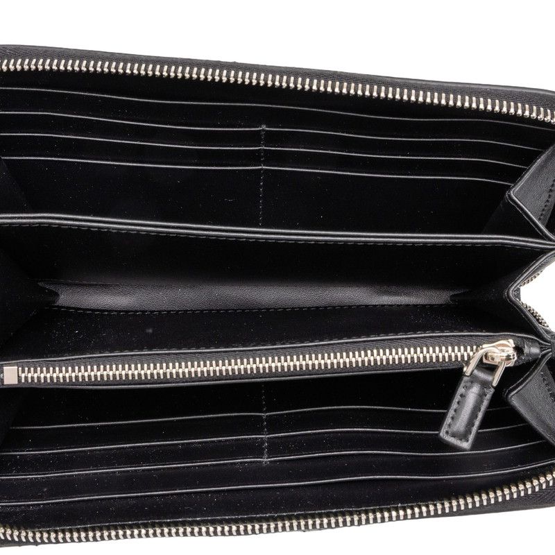 Prada Zip Around Wallet Black Vitello Daino Leather — view 4