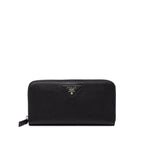 Prada Zip Around Wallet Black Vitello Daino Leather