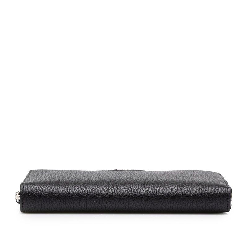 Prada Zip Around Wallet Black Vitello Daino Leather — view 3