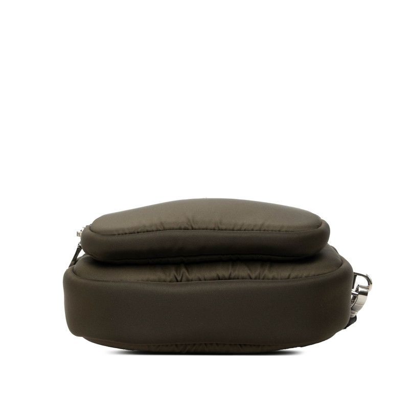 Prada Clutch Pouch Khaki Green Nylon Leather — view 3