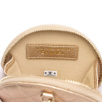 Chanel CC Logo Quilted Coin Purse Airpods Case Gold Leather — view 6