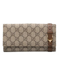 Gucci GG Supreme Wallet Beige Brown Leather