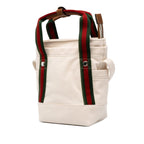 Gucci Logo Shoulder Bag White Canvas Leather — view 2