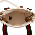 Gucci Logo Shoulder Bag White Canvas Leather — view 4