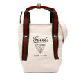 Gucci Logo Shoulder Bag White Canvas Leather