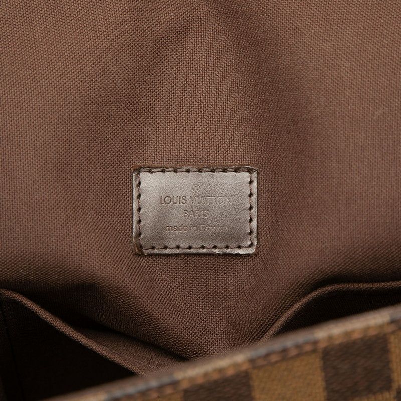 Louis Vuitton Damier Brooklyn MM Crossbody Shoulder Bag Brown Leather — view 5