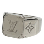 Louis Vuitton Monogram Signet Ring M Silver Metal — view 2