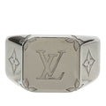 Louis Vuitton Monogram Signet Ring M Silver Metal