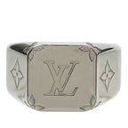 Louis Vuitton Monogram Signet Ring M Silver Metal