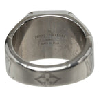 Louis Vuitton Monogram Signet Ring M Silver Metal — view 4
