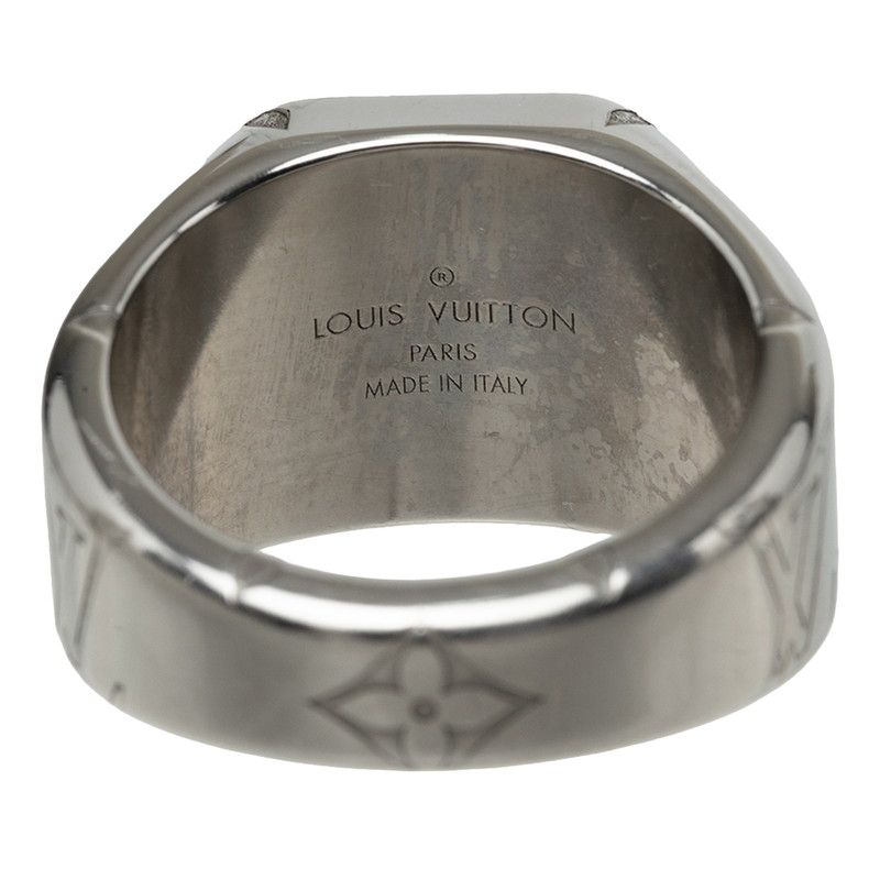 Louis Vuitton Monogram Signet Ring M Silver Metal — view 4