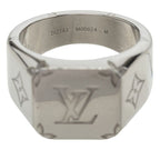 Louis Vuitton Monogram Signet Ring M Silver Metal — view 5