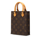 Louis Vuitton Monogram Petite Sac Plat 2-Way Shoulder Bag Brown Leather — view 2