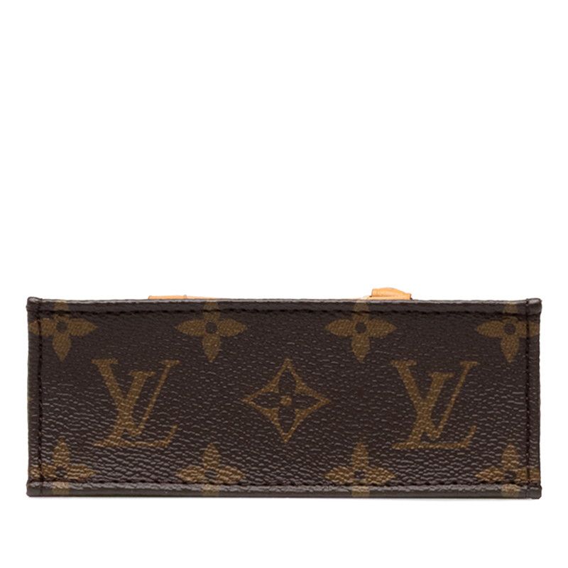Louis Vuitton Monogram Petite Sac Plat 2-Way Shoulder Bag Brown Leather — view 3