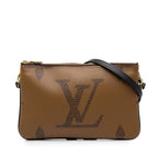 Louis Vuitton Monogram Giant Reverse Pochette Double Zip Crossbody Shoulder Bag