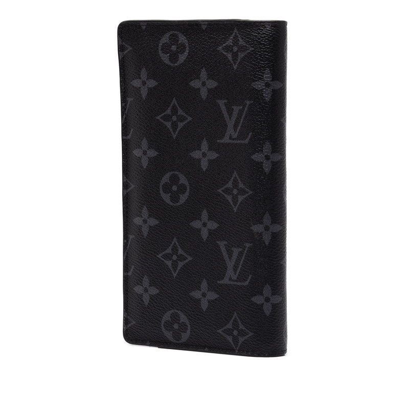 Louis Vuitton Monogram Eclipse Portefeuille Brazza Wallet Black Leather — view 2