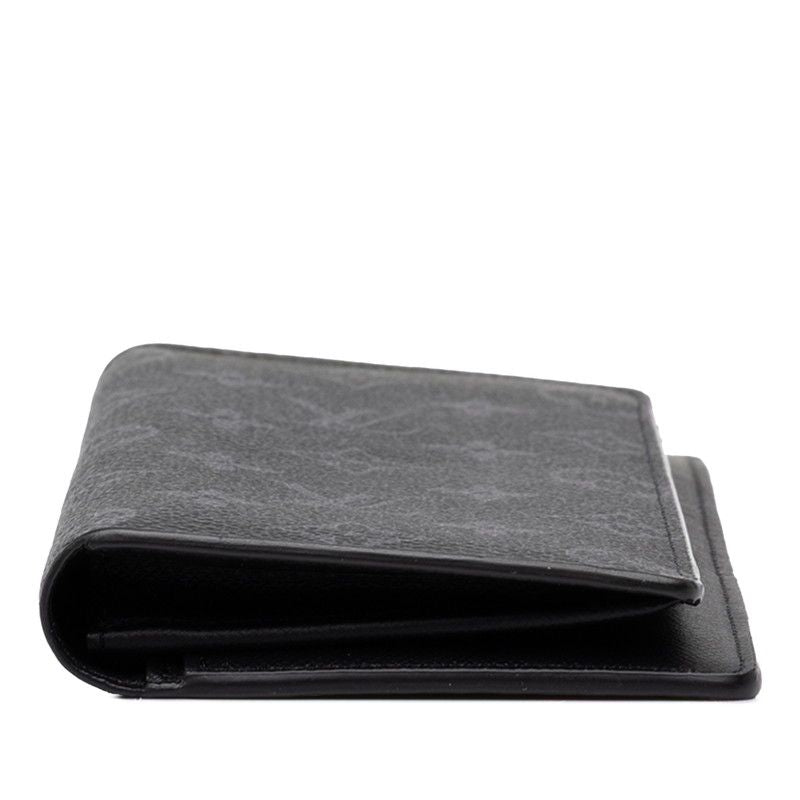 Louis Vuitton Monogram Eclipse Portefeuille Brazza Wallet Black Leather — view 3