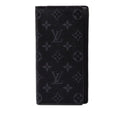 Louis Vuitton Monogram Eclipse Portefeuille Brazza Wallet Black Leather