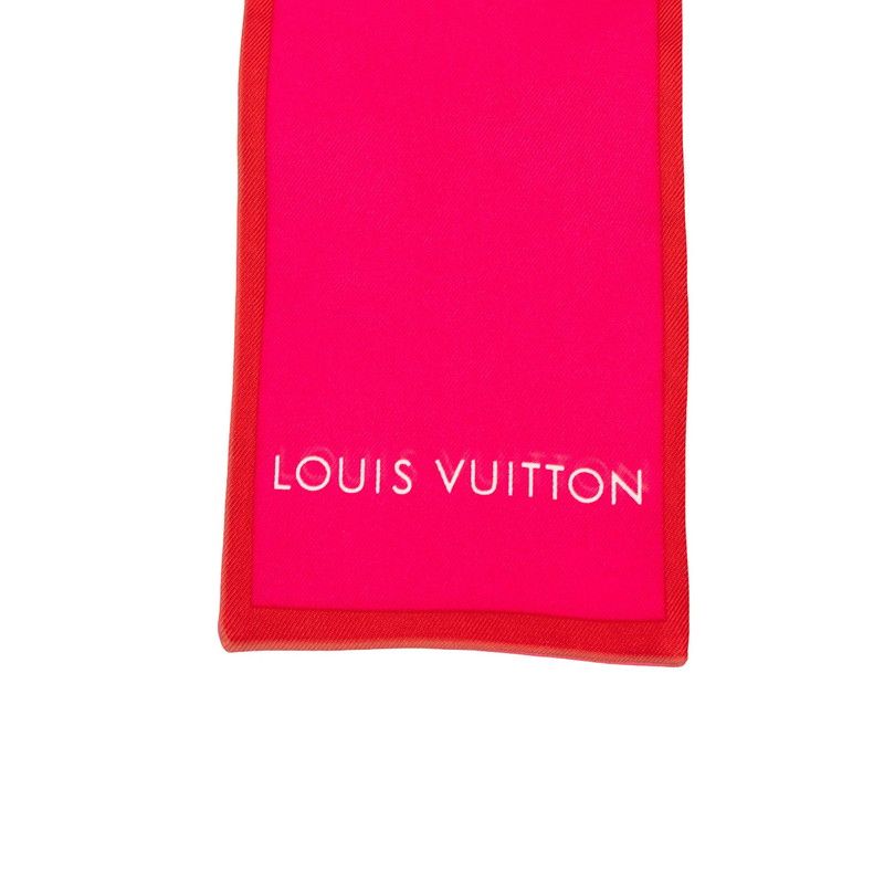 Louis Vuitton Bandeau Trunk Scarf Red Pink Silk — view 2