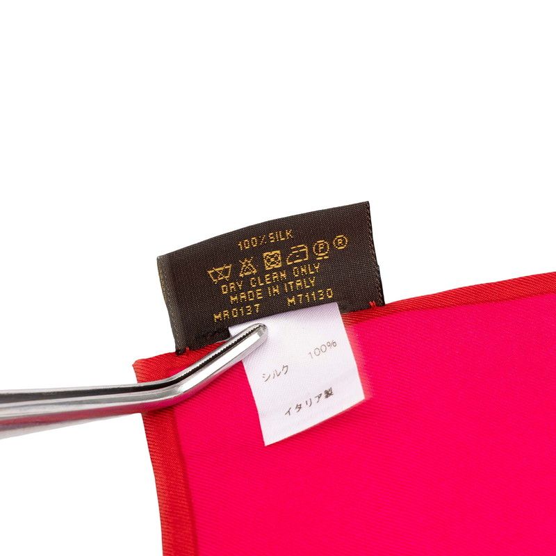 Louis Vuitton Bandeau Trunk Scarf Red Pink Silk — view 4