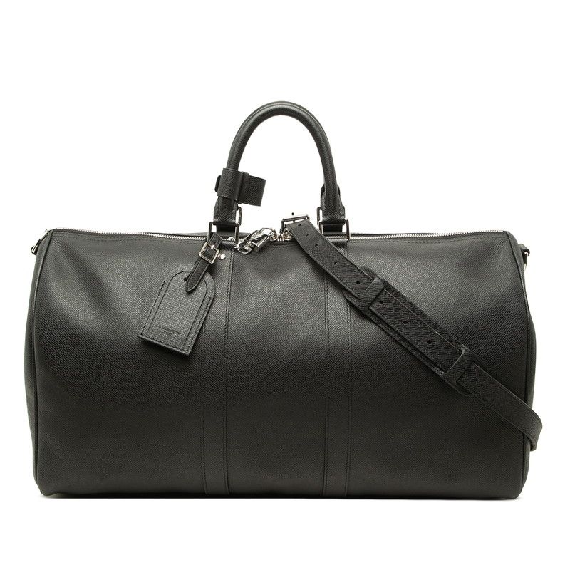 Louis Vuitton Taiga Keepall Bandouliere 50 Boston Bag 2-Way Black Leather