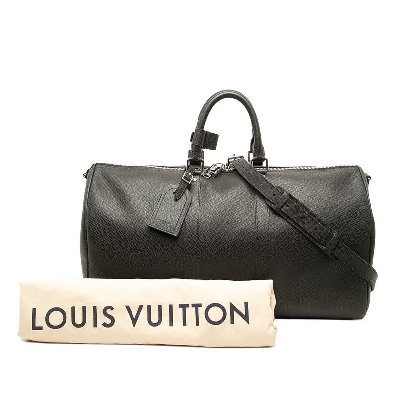 Louis Vuitton Taiga Keepall Bandouliere 50 Boston Bag 2-Way Black Leather — view 6