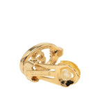 Dior CD Logo Oval Earrings Gold Plated Rhinestone — view 3