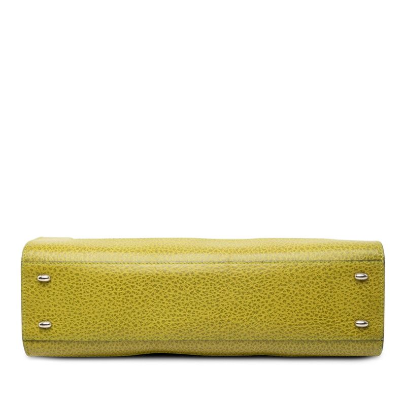 Celine Cutout Handle Square Handbag Green Leather — view 3