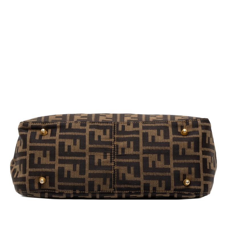 Fendi Zucca Handbag Brown Canvas Leather — view 3