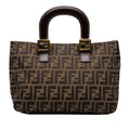 Fendi Zucca Handbag Brown Canvas Leather