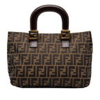 Fendi Zucca Handbag Brown Canvas Leather