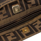 Fendi Zucca Handbag Brown Canvas Leather — view 7
