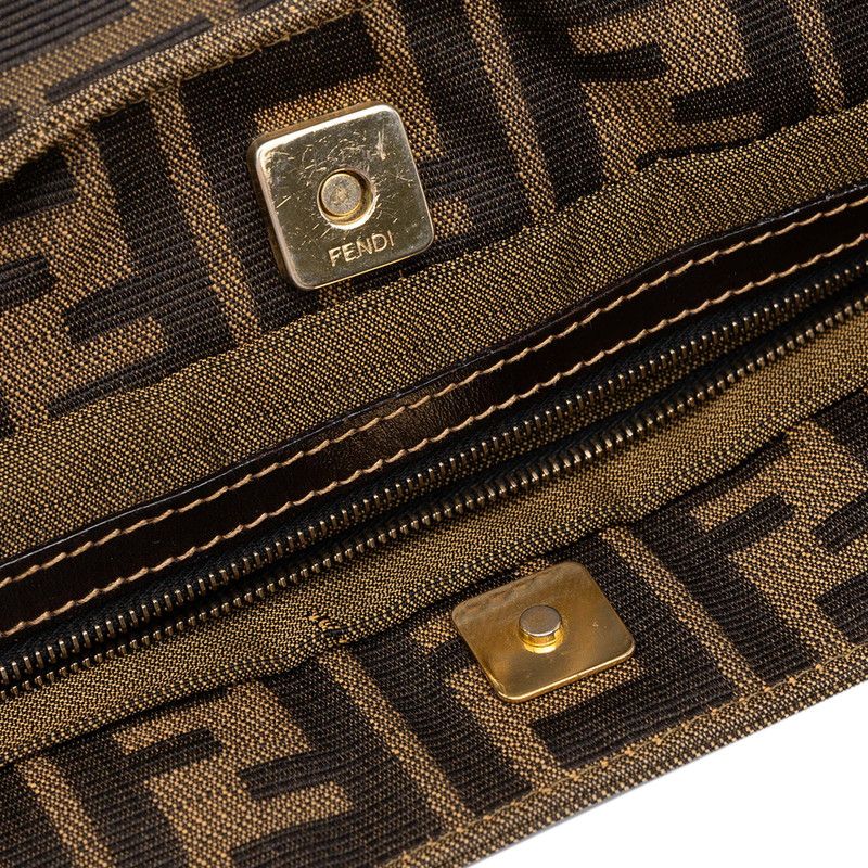 Fendi Zucca Handbag Brown Canvas Leather — view 7