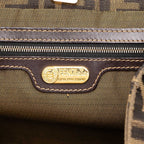 Fendi Zucca Handbag Brown Canvas Leather — view 5