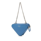 Prada Chain 2-Way Shoulder Bag Blue Saffiano Leather — view 2