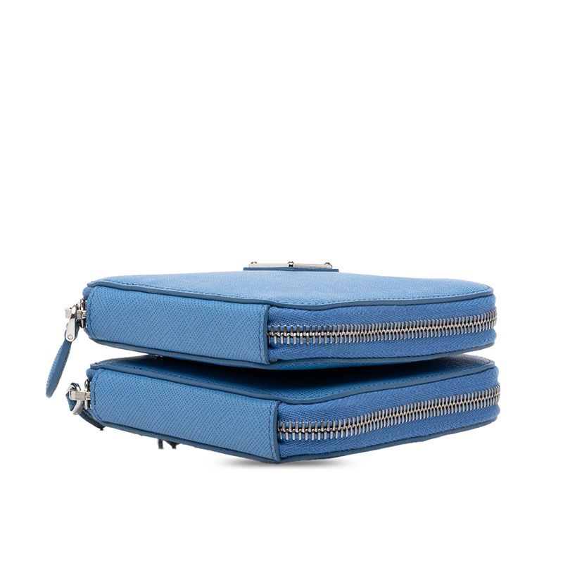 Prada Chain 2-Way Shoulder Bag Blue Saffiano Leather — view 3