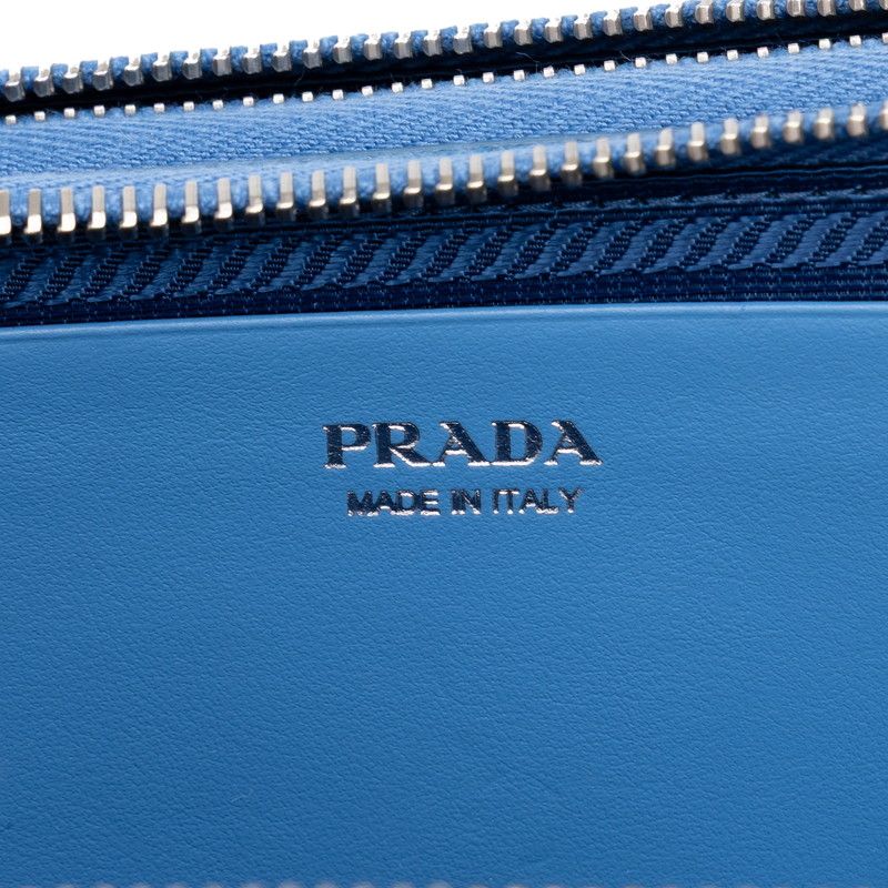 Prada Chain 2-Way Shoulder Bag Blue Saffiano Leather — view 5