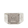 Louis Vuitton Monogram Signet Ring Silver Metal