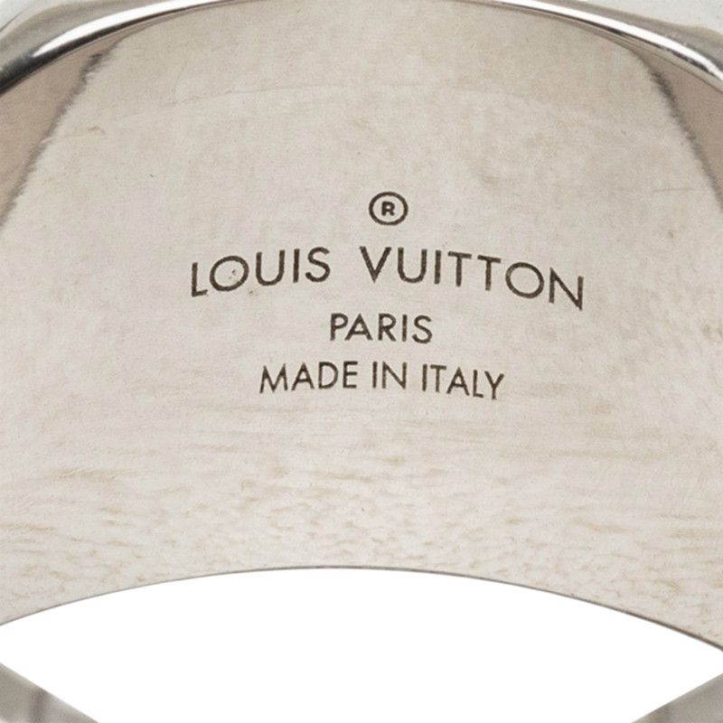 Louis Vuitton Monogram Signet Ring Silver Metal — view 4