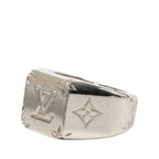 Louis Vuitton Monogram Signet Ring Silver Metal — view 2