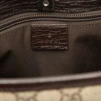 Gucci GG Supreme Tote Shoulder Bag Beige Brown Leather — view 5