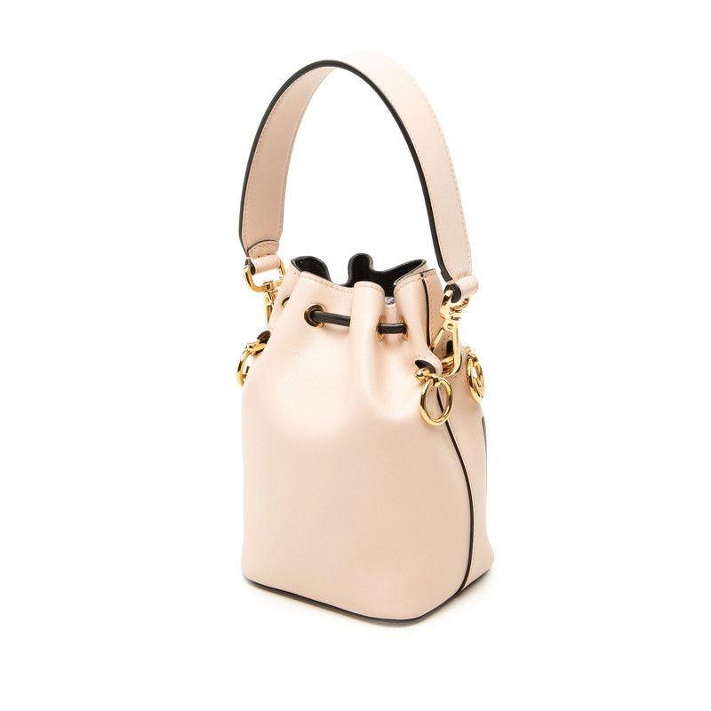 Fendi Mini Montresor Shoulder Bag Pink Black Leather — view 2