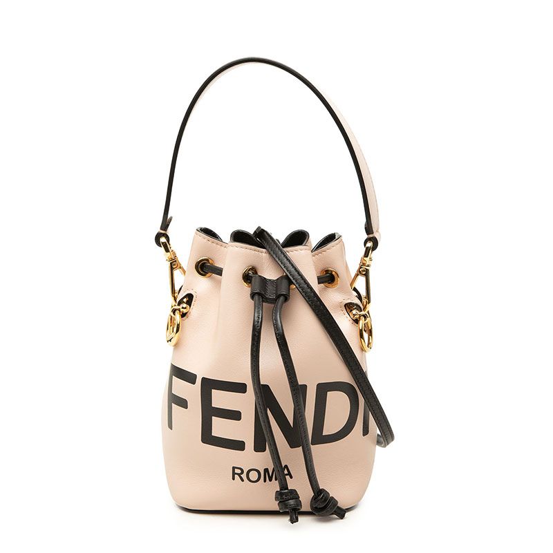 Fendi Mini Montresor Shoulder Bag Pink Black Leather