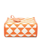 Prada Symbol Embroidery Mini 2-Way Shoulder Bag Orange White Canvas Saffiano — view 3