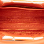 Prada Symbol Embroidery Mini 2-Way Shoulder Bag Orange White Canvas Saffiano — view 4