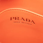 Prada Symbol Embroidery Mini 2-Way Shoulder Bag Orange White Canvas Saffiano — view 5