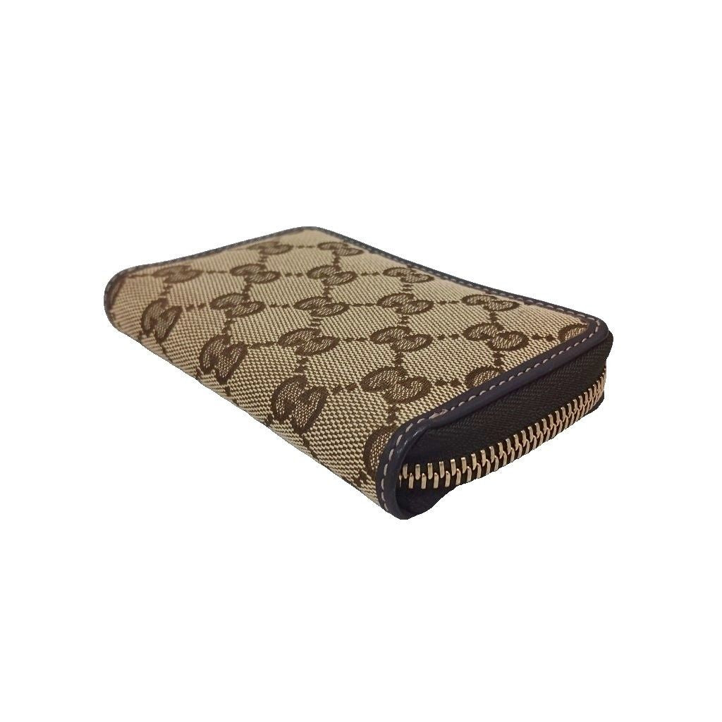 Gucci GG Canvas Coin Purse Leather Beige Brown — view 5