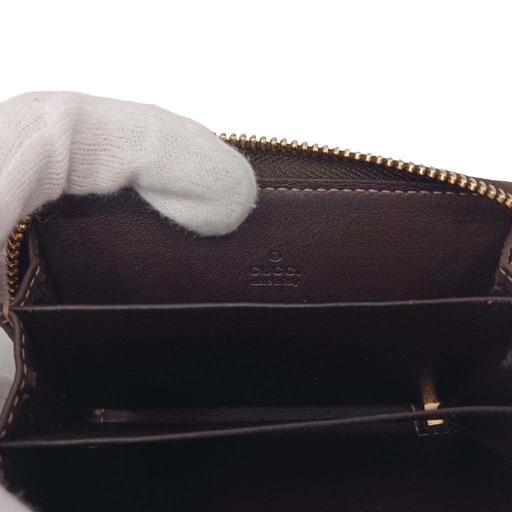 Gucci GG Canvas Coin Purse Leather Beige Brown — view 3