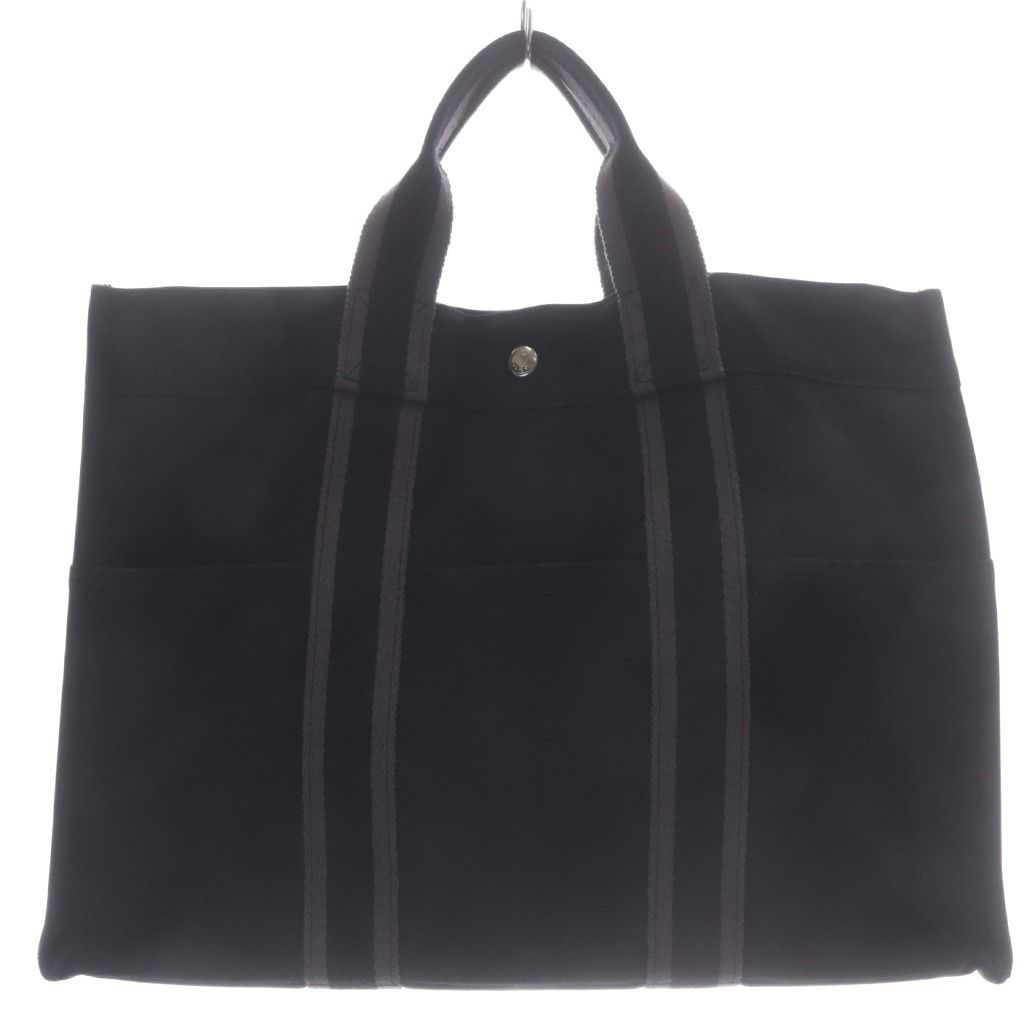 Hermes Fourre Tout GM Tote Bag Canvas Black